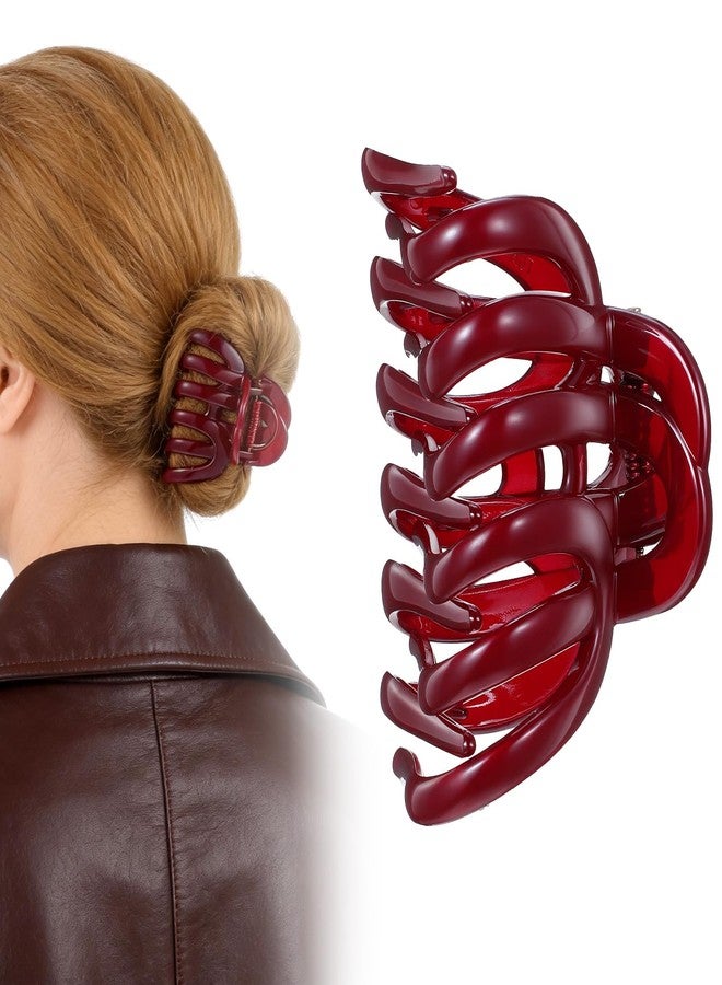 Ymapinc Big Red Claw Clip for Women, Red Hair Clip (3.74 IN), Non-Slip Vintage Hair Accessories, Claw Clips for Curly/Wavy/Long Hair - Image 1